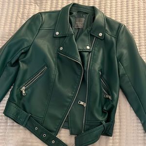 Green leather jacket